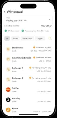 Phone image showing Headway trading app
